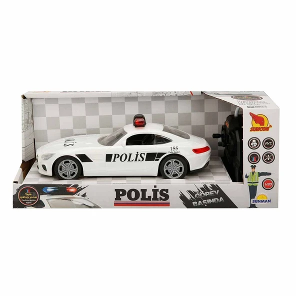 20357 Uzaktan Kumandalı Suncon Işıklı Polis Arabası 21 cm ürün görseli 1