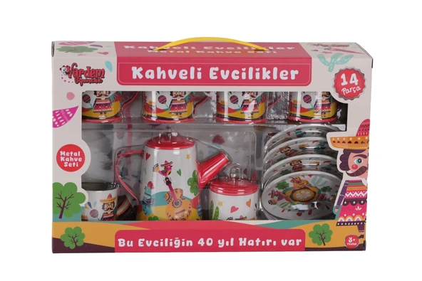 ATF-996-7A-10A 14 PARÇA DESENLİ METAL ÇAY SET ürün görseli 1