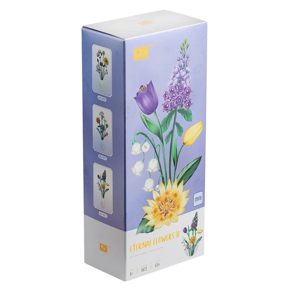 LZ1672 LOZ Eternal Flowers Serisi - ''Çiçekli Sabah, Ay Işıklı Akşam'' 534 Parça Yapım Seti ürün görseli 1