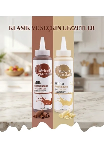 Melwiss Chocolate Melwiss 2'li Sütlü Çikolata- Beyaz Çikolata Sos Paketi ürün görseli 1