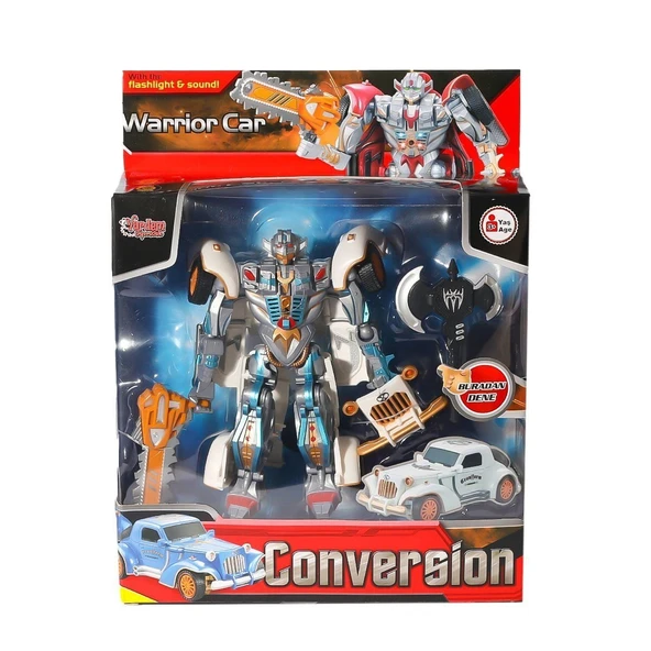HW-668-1-2 Işıklı Dönüşebilen Robot Araba -Vardem ürün görseli 1