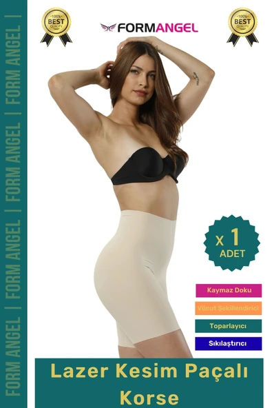 #Korse Lazer Kesim İz Göstermeyen Kaymaz Toparlayıcı Sıkılaştırıcı Paçalı Hayalet Korse - 1 Adet ürün görseli 1