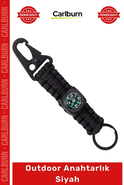 #Anahtarlık Taktik Kamp Dağcılık Dayanıklı Çelik Klipsli Karabinmalı Şık Outdoor Anahtarlık Siyah ürün görseli 1