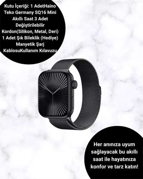 Akıllı Saat SQ-16 Mini Series 10 | Unisex Tasarım Sağlık ve Spor Takibi ürün görseli 1