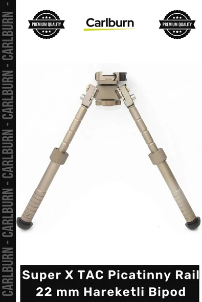 #Bipod Taktik Sağlam Alüminyum Katlanır Super X TAC Picatinny Rail 22 mm Hareketli Bipod ürün görseli 1