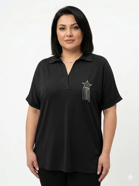 71423 ONTEKS POLO YAKA KISA KOL BLUZ ürün görseli 1