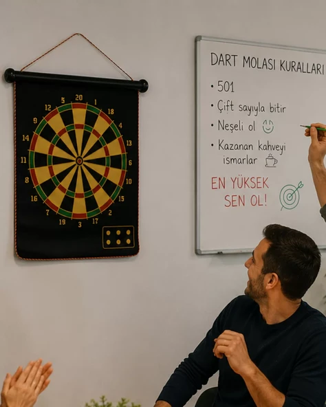 Aile ve Arkadaş Oyunları İçin Manyetik Dart Tahtası 6 Ok Dahil ürün görseli 1