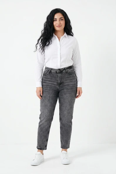 Kadın Yüksek Bel Mom Fit Jean Pantolon BGL-ST05450 ürün görseli 1