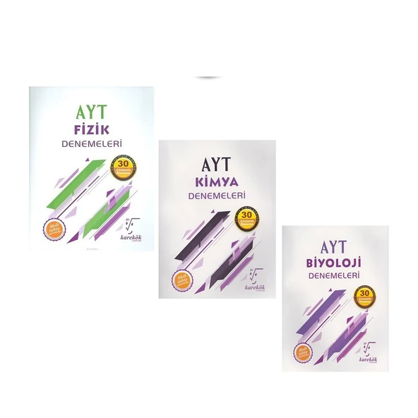 Karekök Yayınları AYT Kimya Fizik ve Biyoloji Deneme Seti 3 Kitap ürün görseli 1