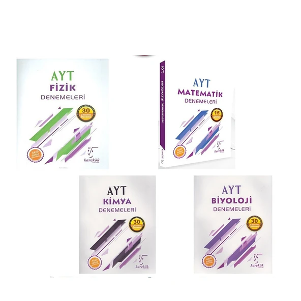 Karekök Yayınları AYT Matematik Kimya Fizik ve Biyoloji Deneme Seti 4 Kitap ürün görseli 1