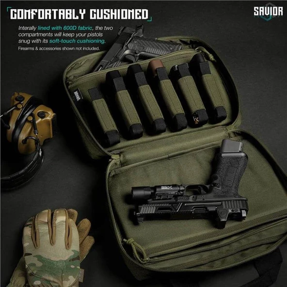 SAVIOR SPECIALIST Çift Kapasiteli Tabanca Çantası (K.Yeşil) - Resim 3