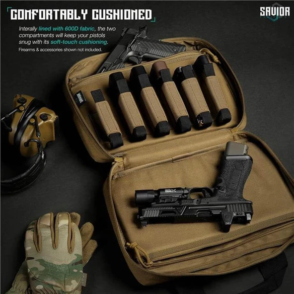 SAVIOR SPECIALIST Çift Kapasiteli Tabanca Çantası (Toprak) - Resim 3