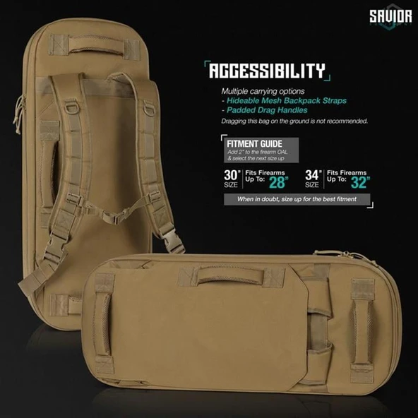 SAVIOR SPECIALIST COVERT Tekli Tüfek Çantası 38" (Toprak) - Resim 2