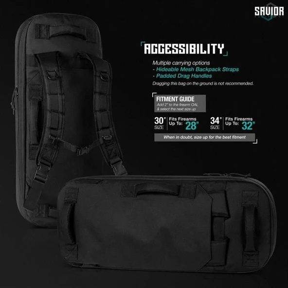 SAVIOR SPECIALIST COVERT Tekli Tüfek Çantası 38" (Siyah) - Resim 2