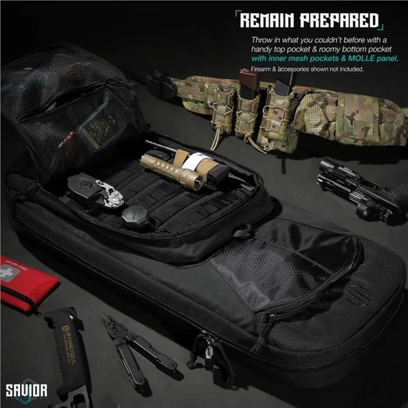 SAVIOR SPECIALIST COVERT Tekli Tüfek Çantası 30" (Siyah) - Resim 5