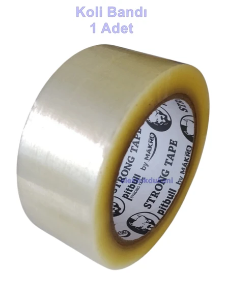 MAKRO Şeffaf Koli Bantı 45mmx100Mt Strong Tape (Pitbull Hotmelt Yüksek Yapışkanlı) ürün görseli 1