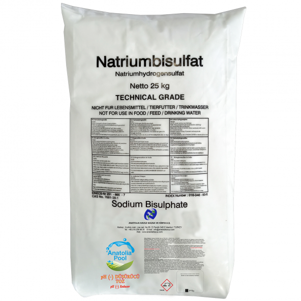 Anatolia Pool Ph (-) Düşürücü Toz 25 Kg PP Torba (Ph - Reducer) ürün görseli 1