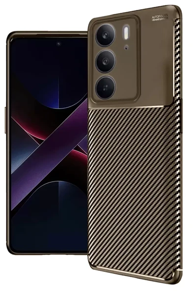 Newface Realme C75 4G Auto Focus Karbon Kapak - Kahverengi ürün görseli 1