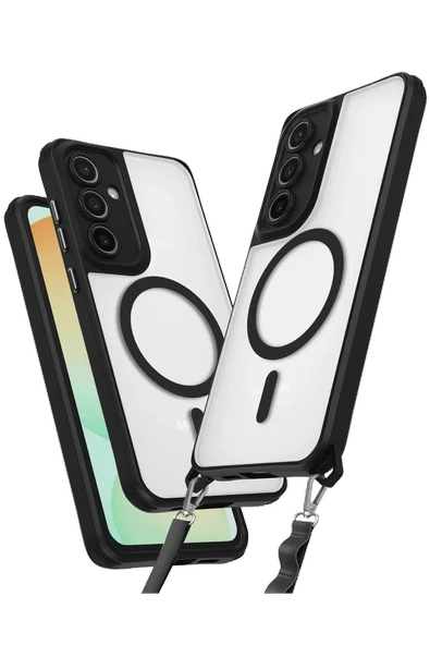 Newface Samsung Galaxy S25 Kılıf Enka Magsafe Silikon Kılıf - Siyah ürün görseli 1