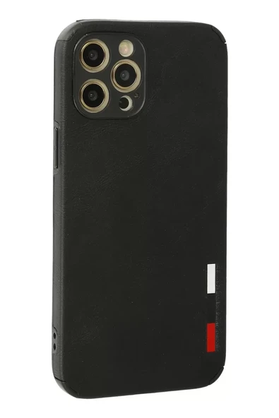 Newface Apple iPhone 12 Pro Kılıf Loop Deri Silikon - Siyah - Resim 2