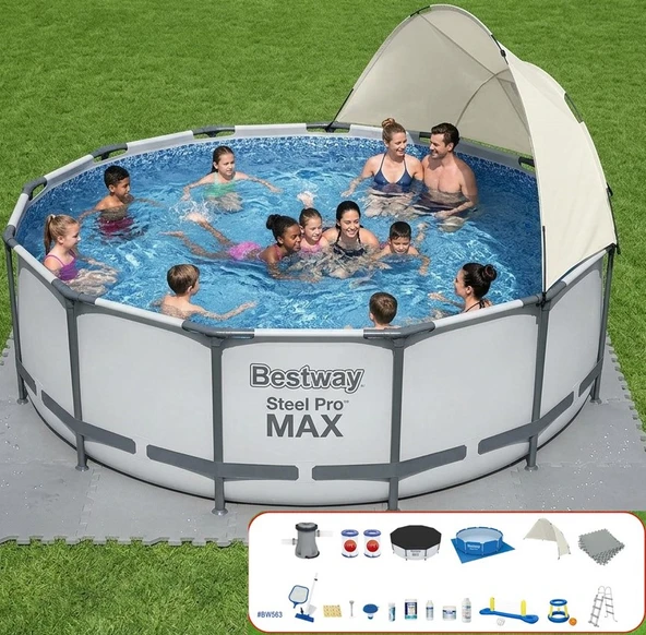 Bestway Gölgelikli Prefabrik Full Havuz Seti 427x122cm BW563 5612X ürün görseli 1