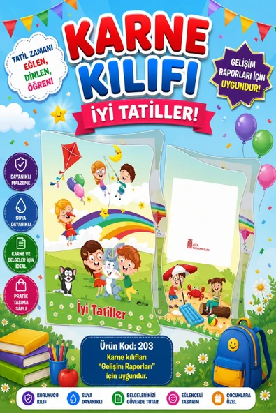 Ata Okul Öncesi ve İlkokullar İçin Karne Kılıfı (Gelişim Dosyasına Uygun) Ürün Kodu:203 (5 Adet) ürün görseli 1
