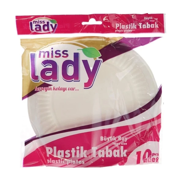 Plastik Büyük Boy Tabak (10'lu) ürün görseli 1
