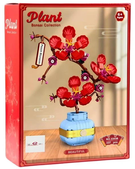 Toys e Toys Plant Bonsai Collection Şeftali Çiçeği Yapı Blok Seti 337 Parça 33038 ürün görseli 1