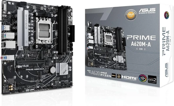 Asus Prime A620M-A-CSM AMD AM5 DDR5 Micro ATX Anakart Teşhir ürün görseli 1