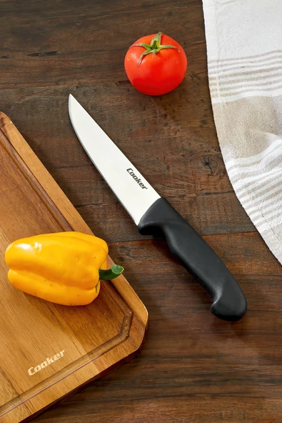 Cooker 29 cm Paslanmaz Çelik Kasap Bıçağı Siyah CKR4598 ürün görseli 1