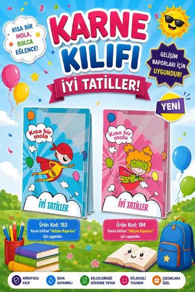 Ata Okul Öncesi ve İlkokullar İçin Karne Kılıfı (Gelişim Dosyasına Uygun) Ürün Kodu:183+184 (20+20 Adet) ürün görseli 1