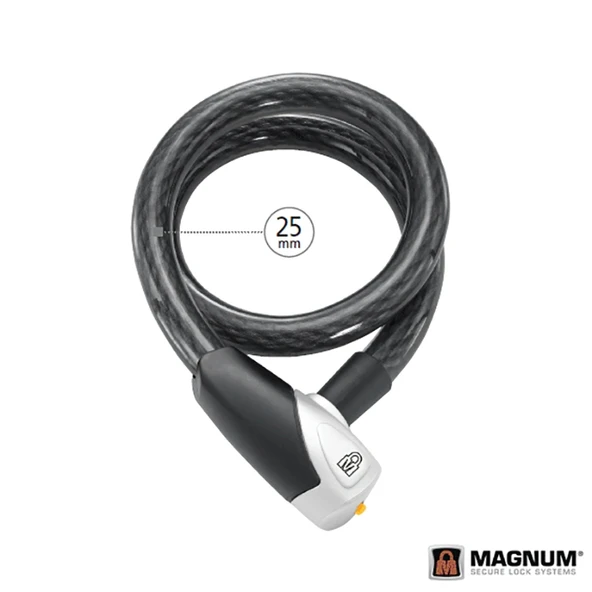 UMT MAGNUM BİSİKLET KİLİT COIL ANAHTARLI 3021 CABLE LOCK 110CM-25MM SİYAH KLT-116 ürün görseli 1