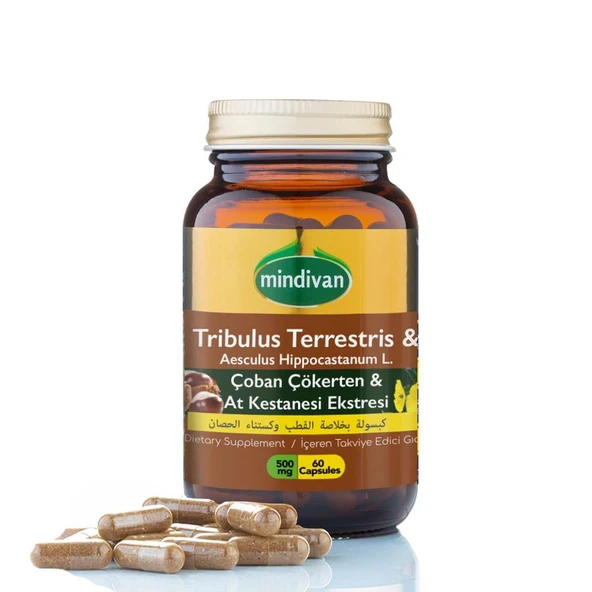 Mindivan Çoban Çökerten & At Kestanesi Ekstresi 500 Mg 60 Kapsül ürün görseli 1