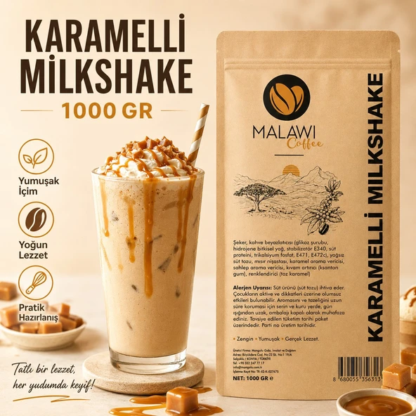 Malawi Coffee Karamelli Milkshake 1000 Gr ürün görseli 1