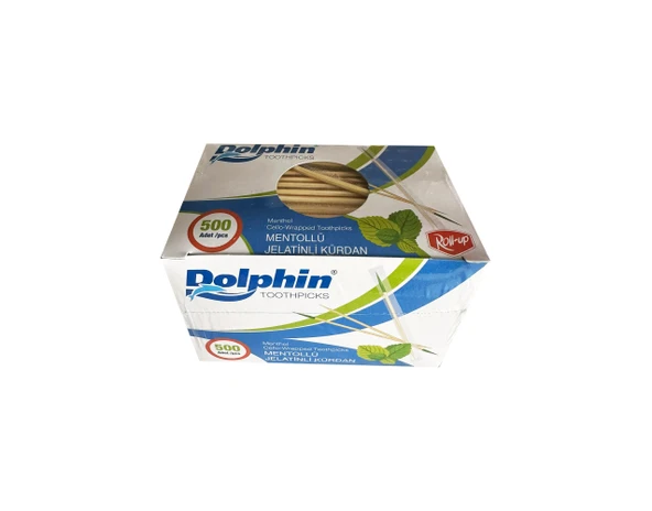 Dolphin Mentollü Jelatinli / Poşetli Ahşap Kürdan - 500 Adetlik Paket ürün görseli 1