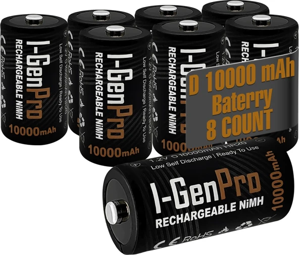 I-Gen D Boy 10000 mAh Ni-MH 1.2 V Şarjlı Pil 8'li Paket ürün görseli 1