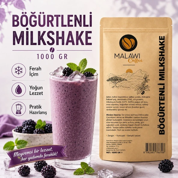 Malawi Coffee Böğürtlenli Milkshake 1000 Gr ürün görseli 1