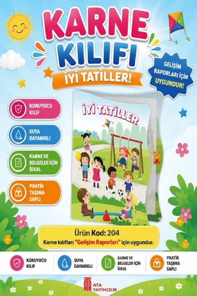 Ata Okul Öncesi ve İlkokullar İçin Karne Kılıfı (Gelişim Dosyasına Uygun) Ürün Kodu:204 (25 Adet) ürün görseli 1