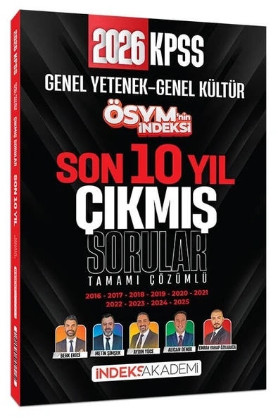 İndeks Akademi 2026 KPSS Genel Yetenek Genel Kültür ÖSYM nin İndeksi Çıkmış Sorular Son 10 Yıl Çözümlü İndeks Akademi Yayıncılık ürün görseli 1