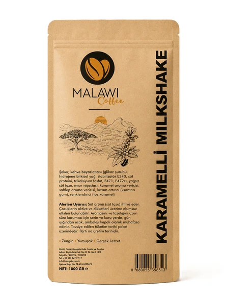 Malawi Coffee Karamelli Milkshake 1000 Gr x 3 Adet - Resim 2