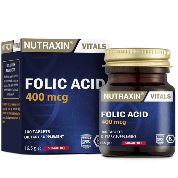 Nutraxin Folic Acid 400 mcg 100 Tablet ürün görseli 1