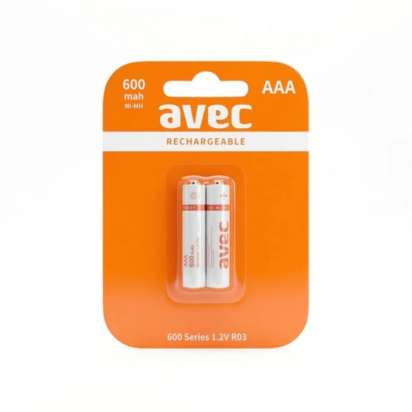 Avec 600 Mah AAA Şarjlı İnce Pil 2'li Ni-MH ürün görseli 1