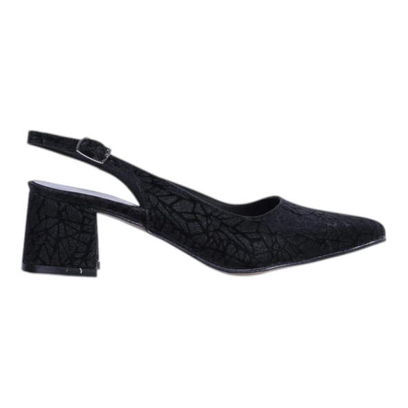 Tahir 2820  Siyah 5Cm Slingback Topuklu Ayakkabı ürün görseli 1