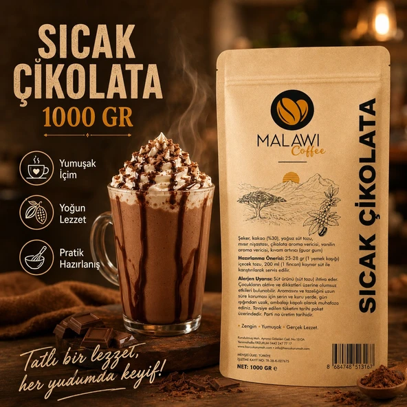 Malawi Coffee Sıcak Çikolata 1000 Gr ürün görseli 1