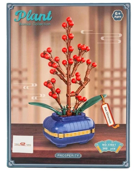 Toys e Toys Plant Bonsai Collection Ilex Chinensis Kırmızı Meyveli Bonsai Yapı Blok Seti 360 Parça 33041 ürün görseli 1