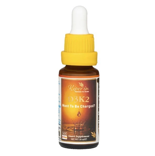 Kiperin D3K2  Vitamin D3 (1000 IU) & K2 (25mcg) Kaliteli İçerik Pureness For Health İlkesi 365 Damla 20 ml ürün görseli 1