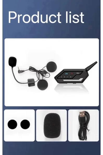 Bt62 Motosiklet Kask Kulaklığı Bluetooth Intercom 2 Intercom Bağlantılı - Resim 3