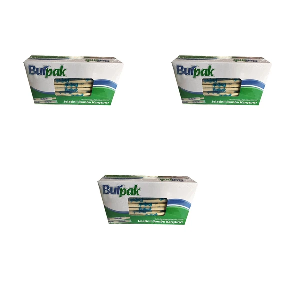 Burpak Jelatinli Tahta Ahşap Bambu Karıştırıcı Çubuk Kaşık - 12 Cm. - 200 Adetlik 3 Paket ürün görseli 1