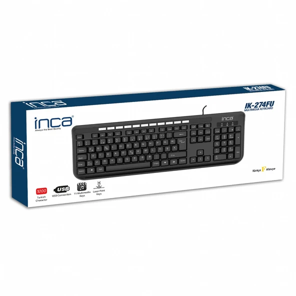 INCA IK-274FU Kablolu USB F Trk Siyah Klavye ürün görseli 1