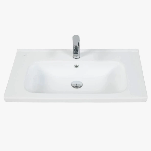 Creavit İdeal 80 cm Dolap Uyumlu Etajerli Lavabo (1.kalite) ID080.02 ürün görseli 1